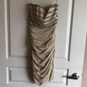 Alice and Olivia Ruched Beaded Dress